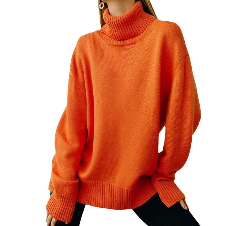 Turtleneck Oversized Chunky Long Loose Slouchy Sweater