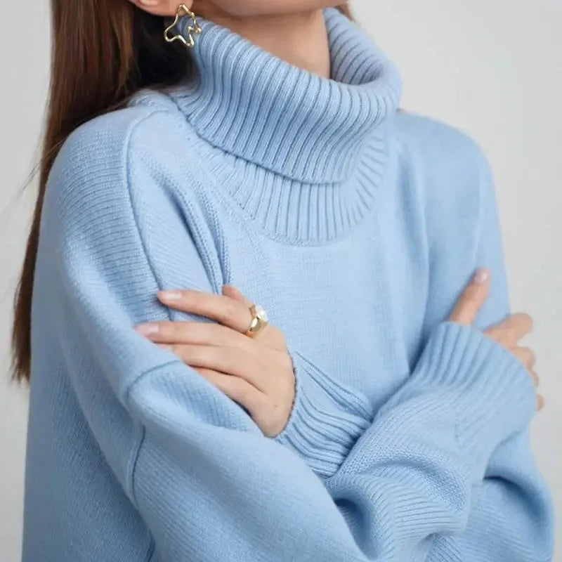 Turtleneck Oversized Chunky Long Loose Slouchy Sweater