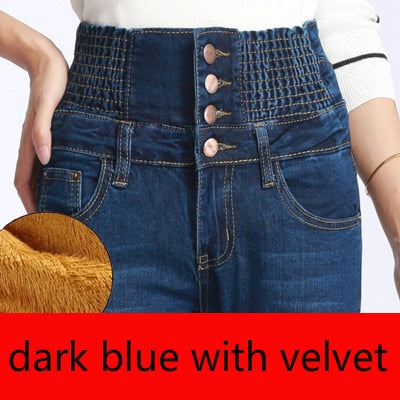High Waist Skinny Pants Elastic Waist Jeggings Clothes Jeans