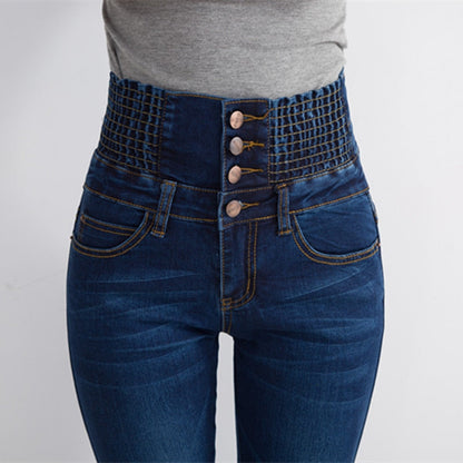 High Waist Skinny Pants Elastic Waist Jeggings Clothes Jeans