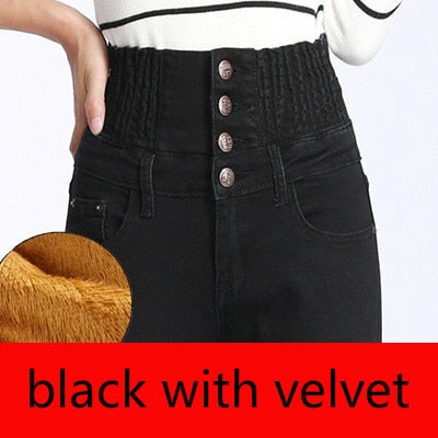High Waist Skinny Pants Elastic Waist Jeggings Clothes Jeans