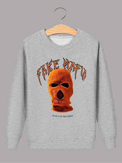 Masked Face Letter Print Sweatshirt Ac2067