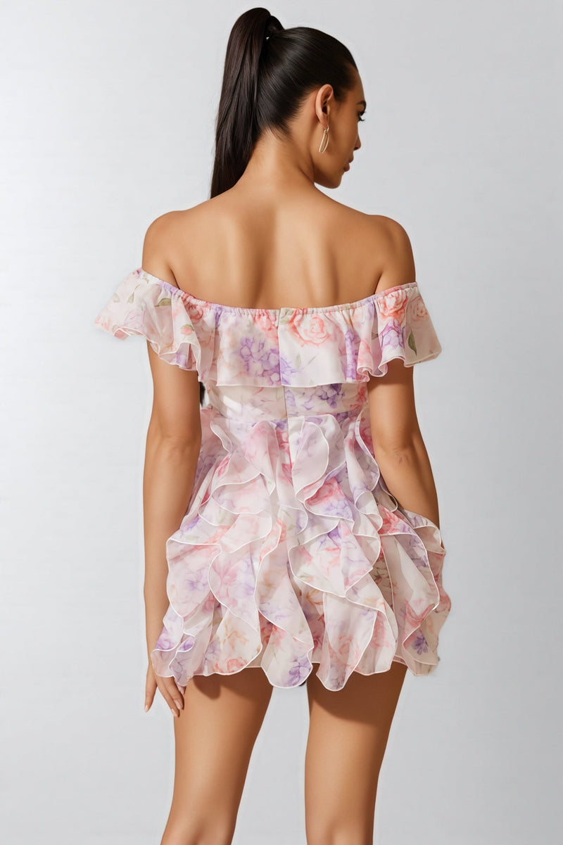 Naiya Off Shoulder Ruffle Mini Dress