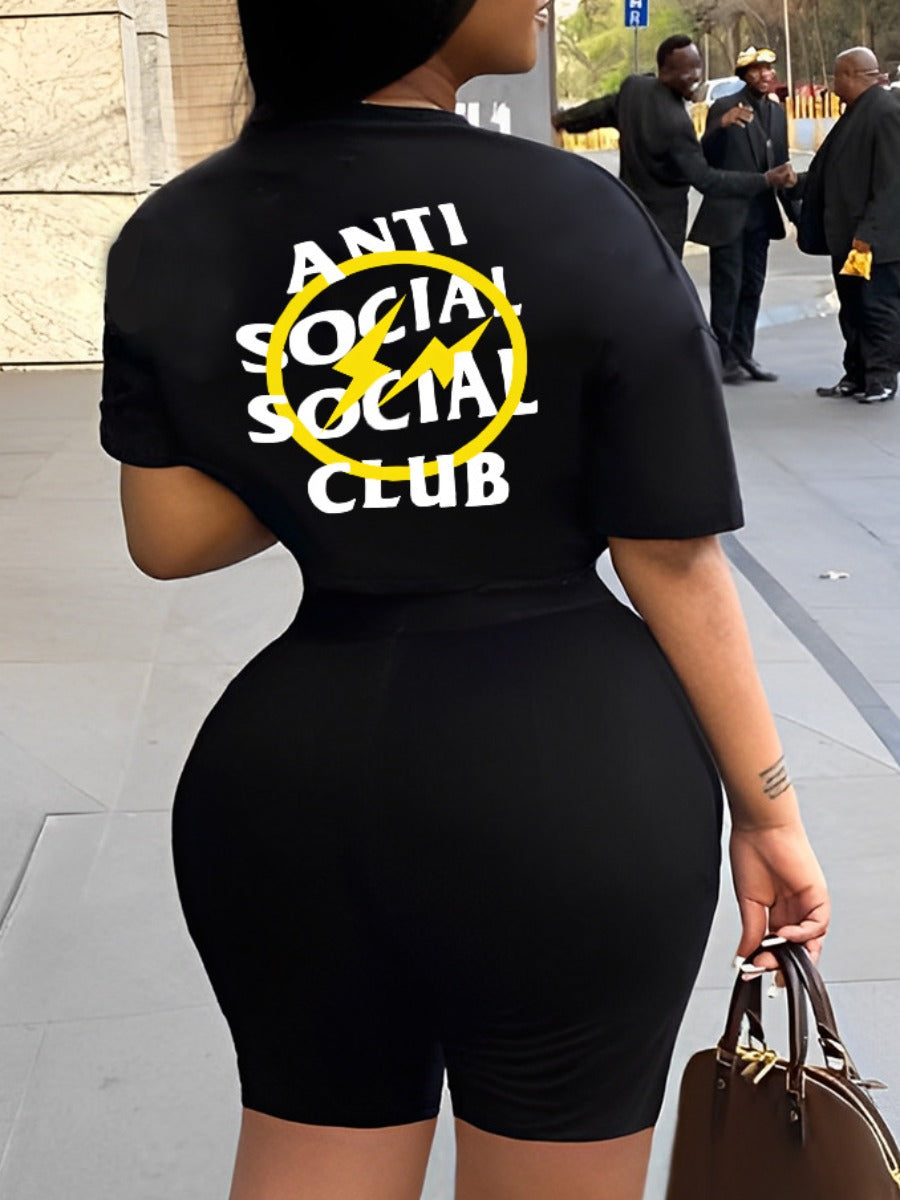 Anti Social Social Club Letter Print T-shirt Ar5013
