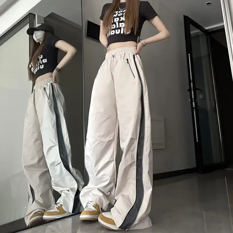 Korean Hip Hop Harajuku Lady's Wide Leg Jogger Sweatpants