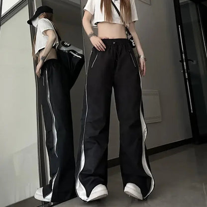 Korean Hip Hop Harajuku Lady's Wide Leg Jogger Sweatpants