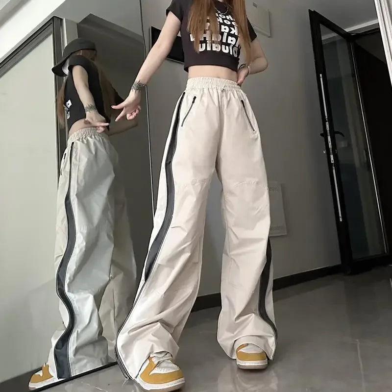 Korean Hip Hop Harajuku Lady's Wide Leg Jogger Sweatpants