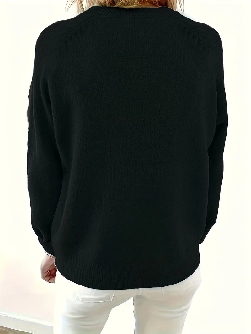 Y2k Comfortable Fashionable Knitted Raglan Slightly Sweater