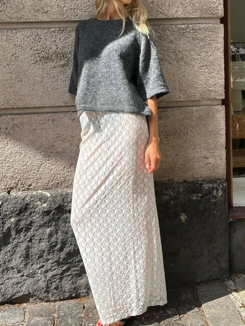 Lace Low Rise Maxi Skirt