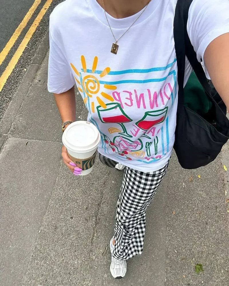 Y2k Wine Bottle Graphic T-shirt