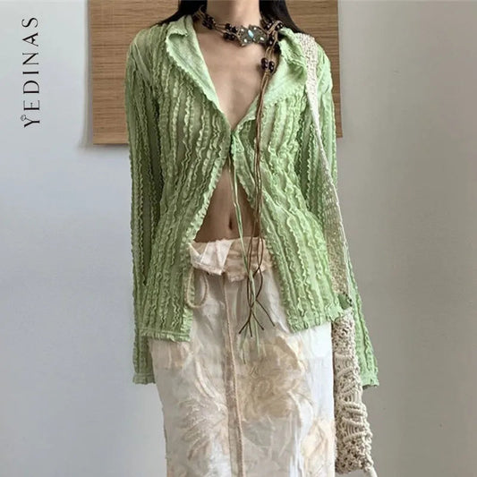 Green Long Sleeve Blouse