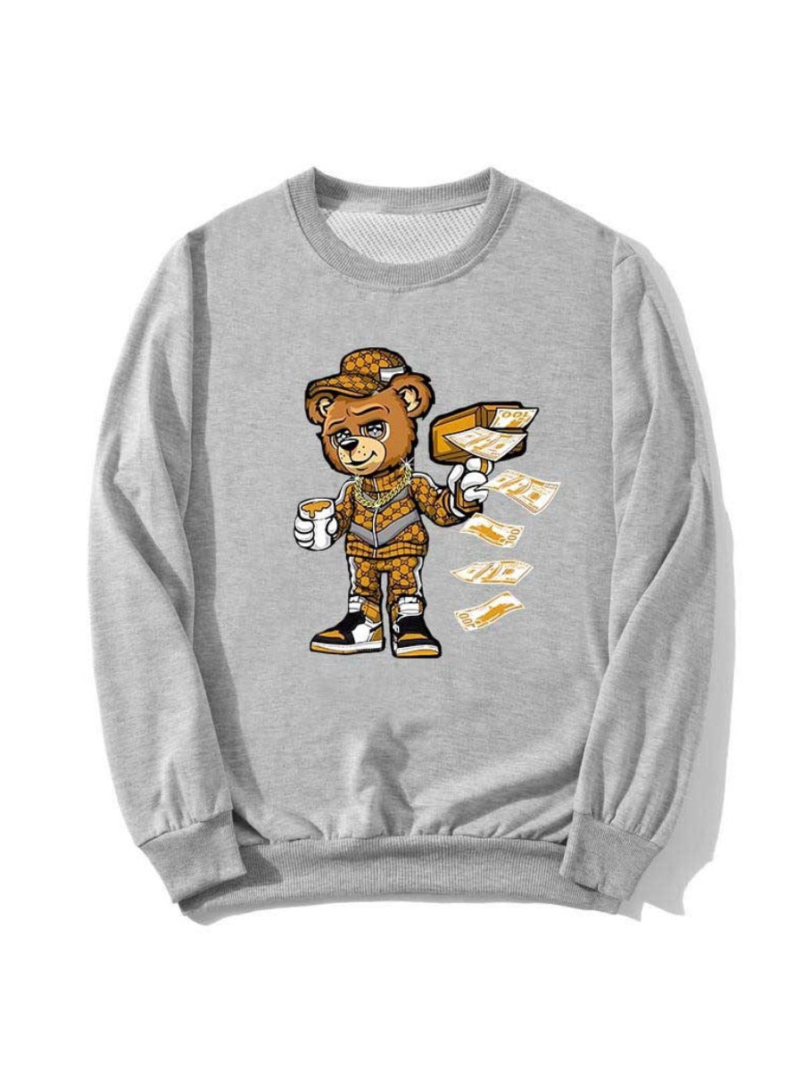 Cartoon Money Print Sweatshirt Ar50143