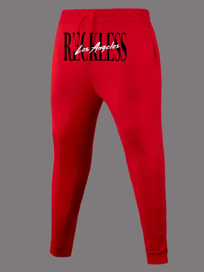 Letter Print Drawstring Sweatpants At9073
