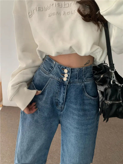 Classic Full-length Denim Pants for