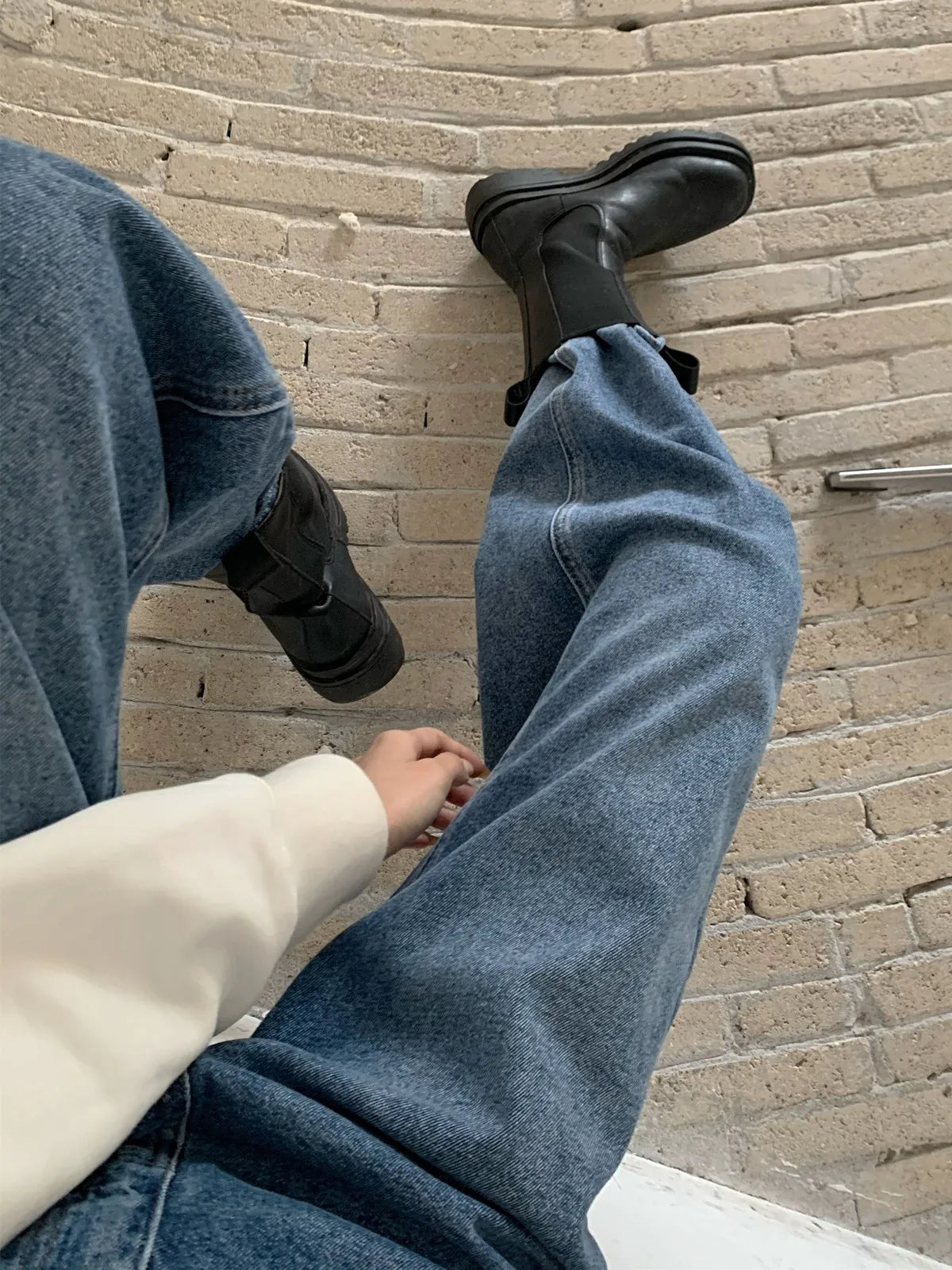 Classic Full-length Denim Pants for