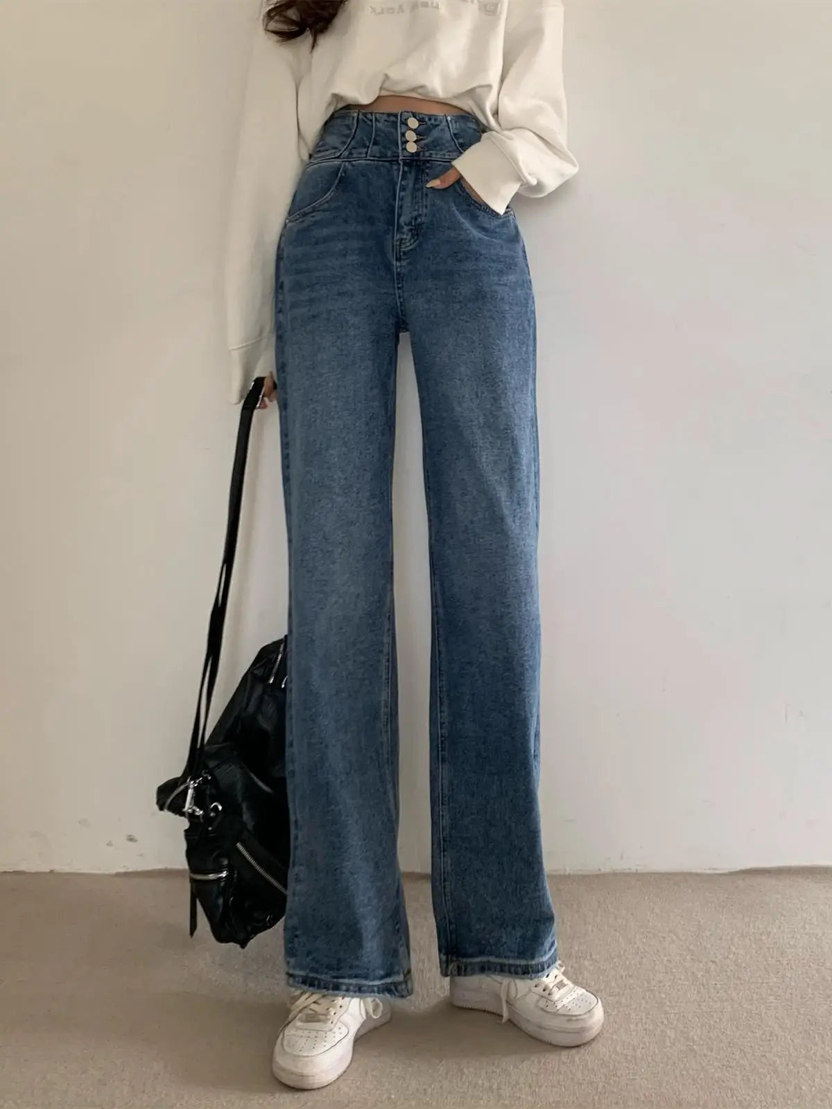 Classic Full-length Denim Pants for
