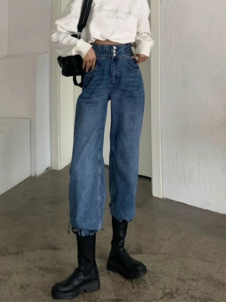 Classic Full-length Denim Pants for