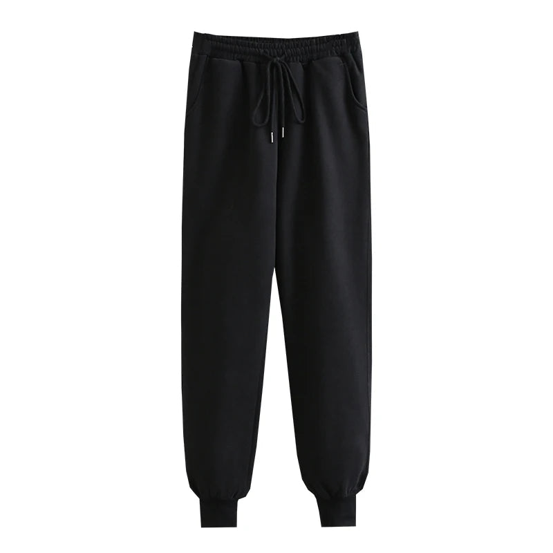 Oversized Sports Trousers: White Balck Sweatpants