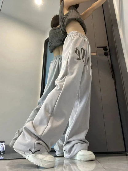 Harmonic Hip Hop Harajuku Style Bf Grey Sweatpants