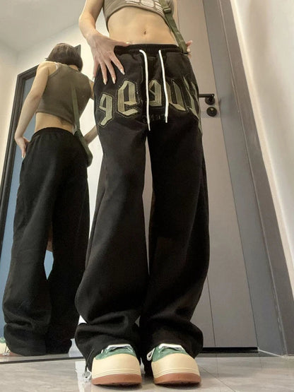 Harmonic Hip Hop Harajuku Style Bf Grey Sweatpants