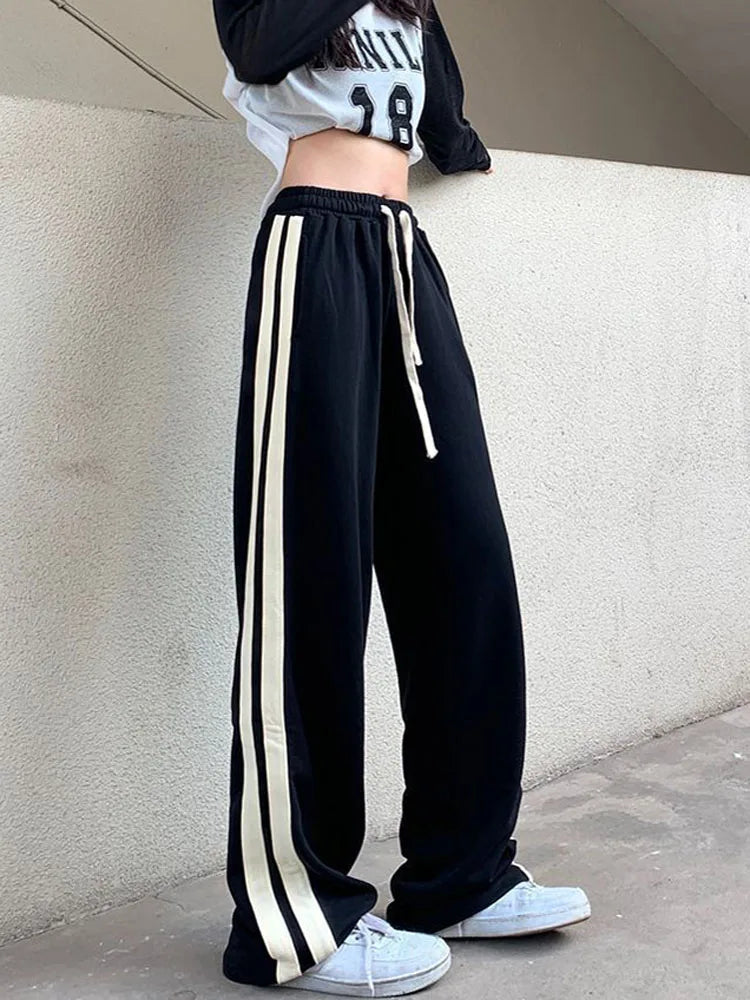 Striped Lace Up Harajuku Bf Style Sweatpants
