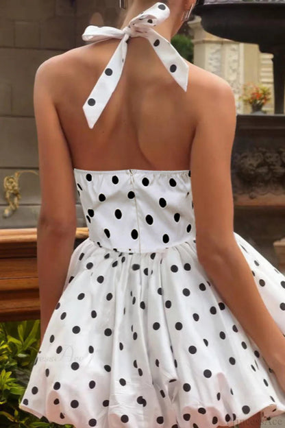 A Line Waist Slim Vacation Mini Dress
