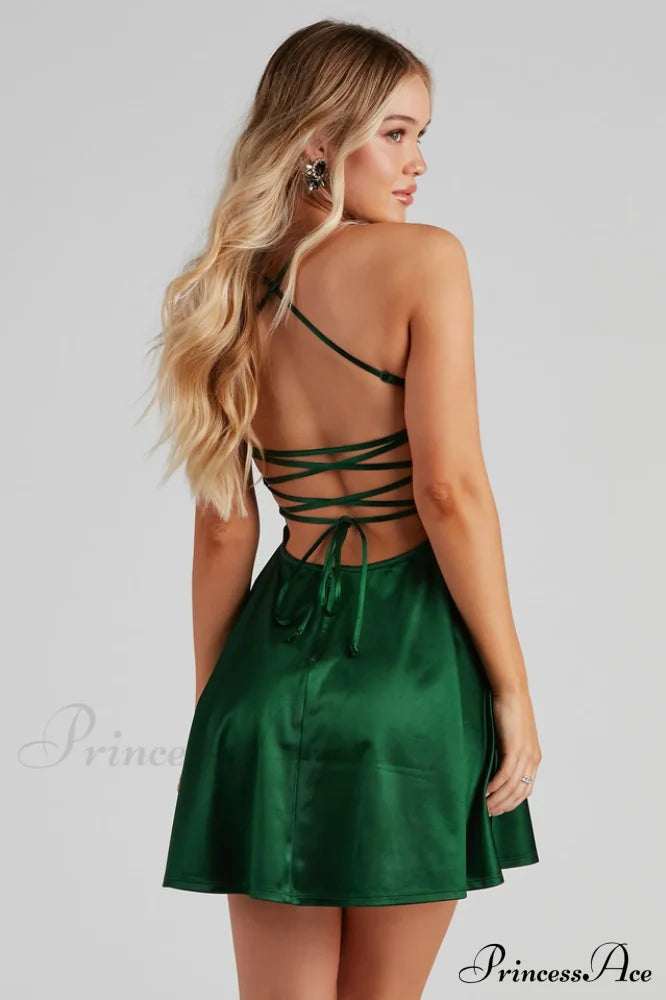 A Moment in Satin Skater Dress