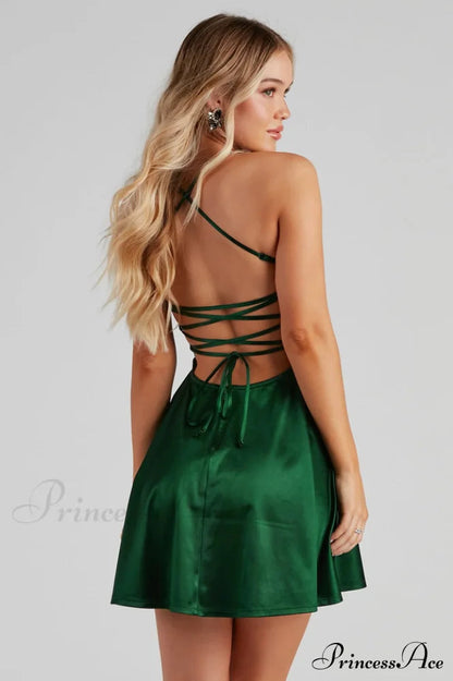 A Moment in Satin Skater Dress