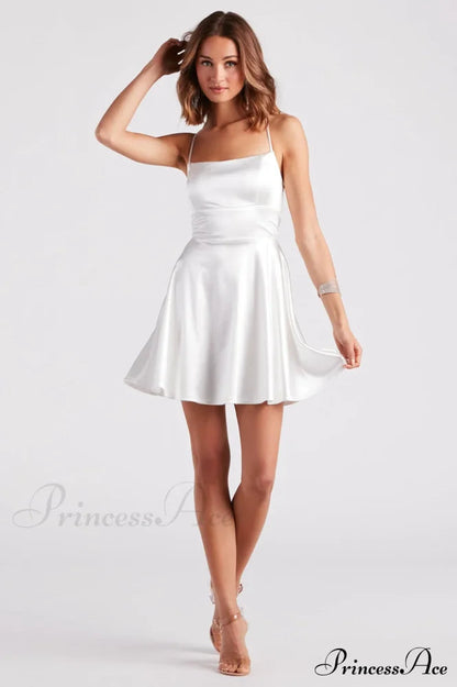 A Moment in Satin Skater Dress