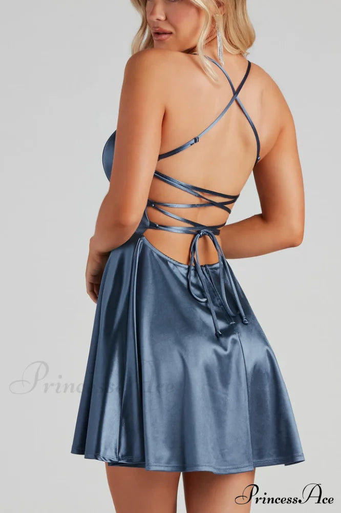 A Moment in Satin Skater Dress