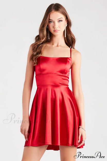 A Moment in Satin Skater Dress