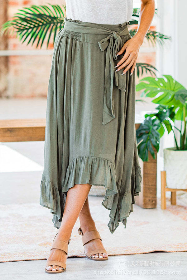 High Waist Irregular Splicing All-match Skirt