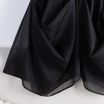 Steampunk Black Ptachwork Fungus Edge Folds Tulle Skirt