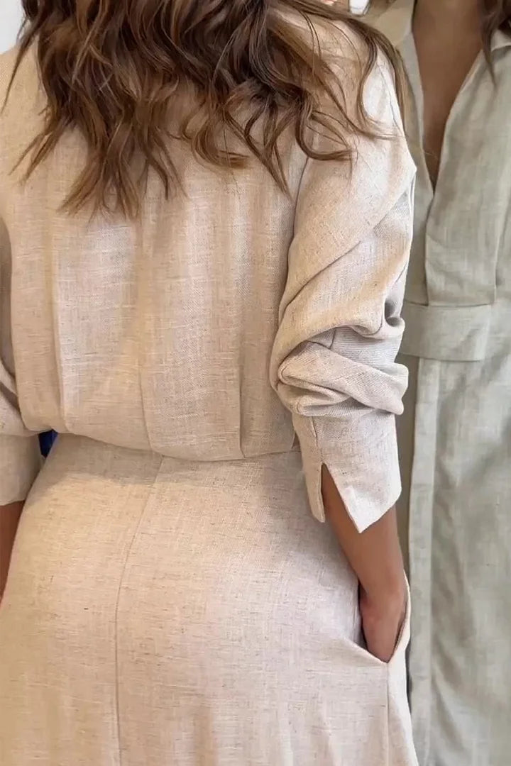 Sierra - Cotton-linen Flowy Maxi Dress