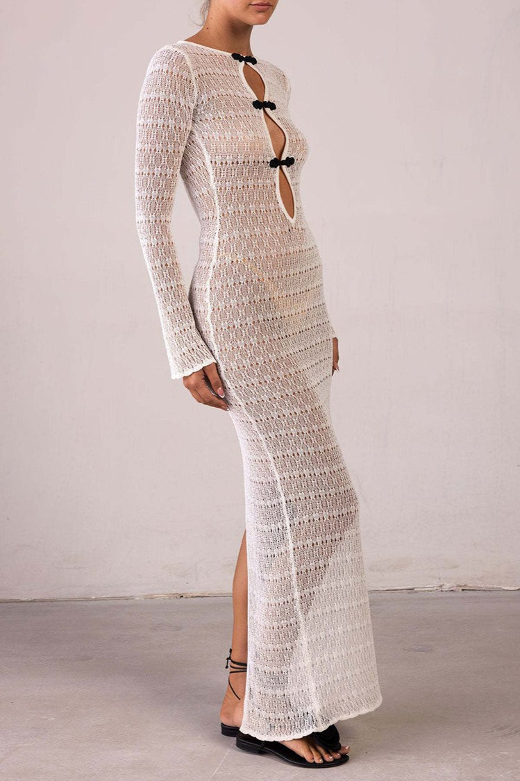 Backless Knit Maxi Dress