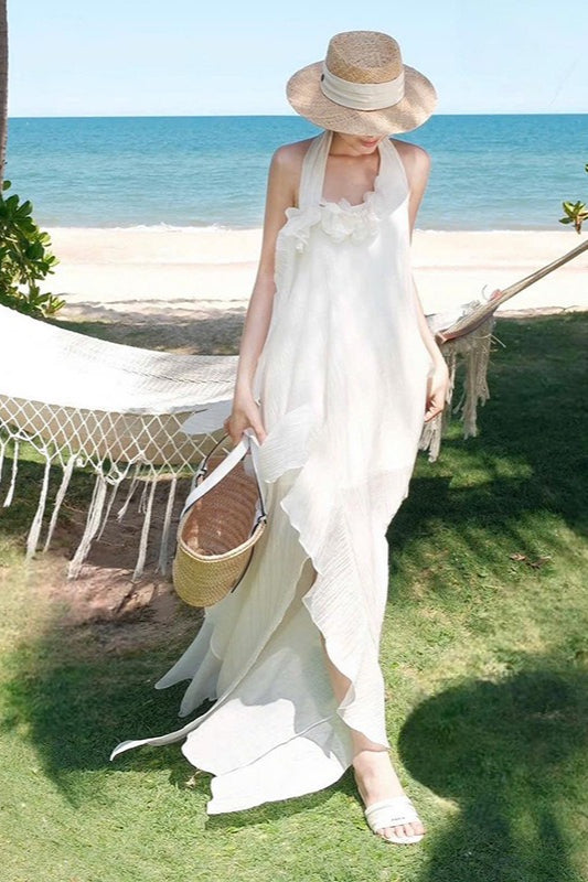 Halter Slim 3d Maxi Dress