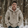 Vintage Fairman Island Jacquard Thick Warm Hooded Sweater elevenforest