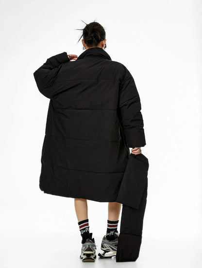 Oversized Puffer Winter Coat With Scarf