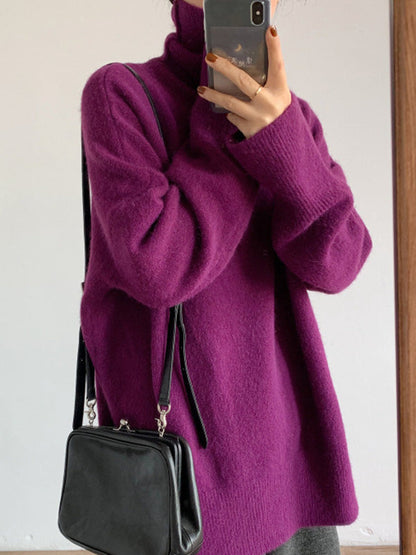 Original Red Turtle Neck Long Sleeves Sweater Qx020