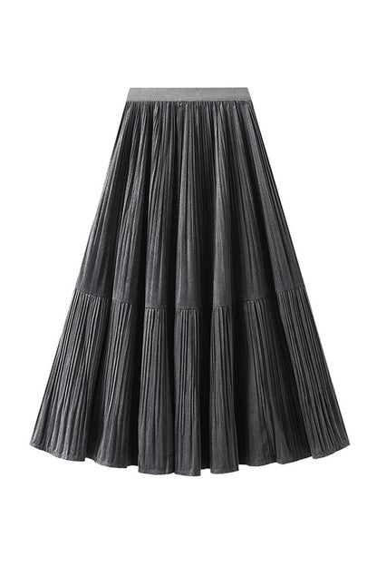 Velvet Pleated Skirt