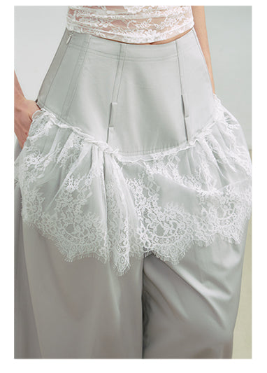 Pleated Cotton Wide-leg Palazzo Pants