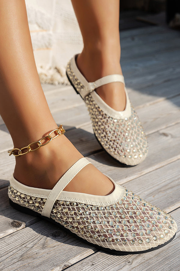 Fashionable Rhinestone French Buckle Sandals