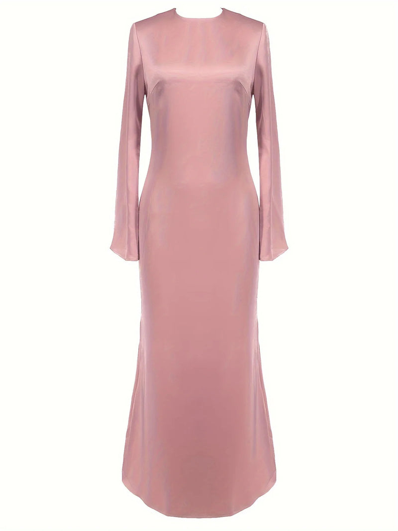 High Waist Maxi Dress for Long Sleeve Patchwork Slim Party Dress Autumn Female Long Dress