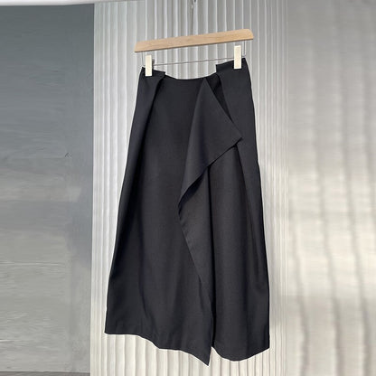 4.29chic Lake Blue Irregular Pleated Patchwork Skirt