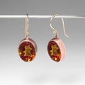 Inlaid Garnet Glass Earrings