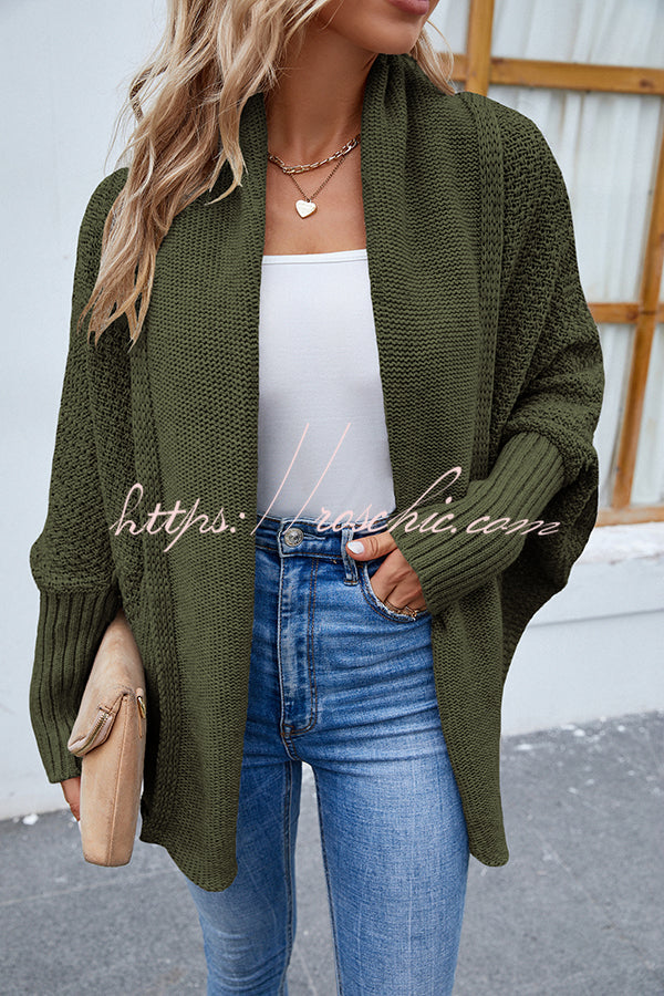 Fidovit Round Neck Dolman Sleeve Cardigan