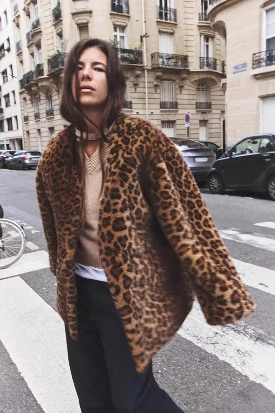 Animal Faux Fur Coat