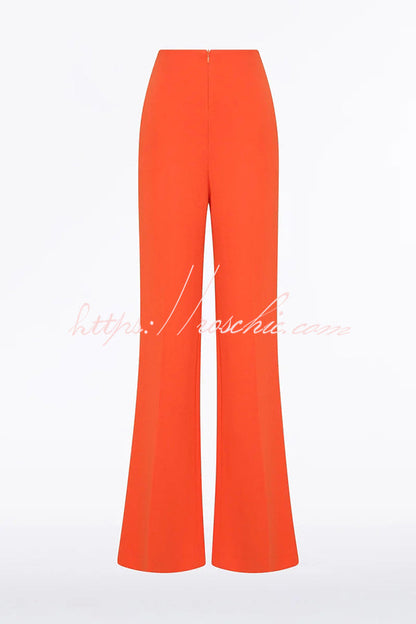 Perfect Balance Asymmetric Draped Cape Top and High Waist Flared Pants Set