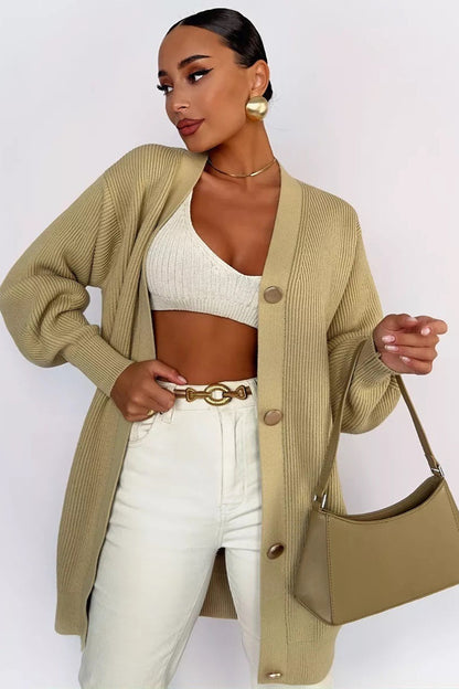 Color Relaxed Knit Cardigan