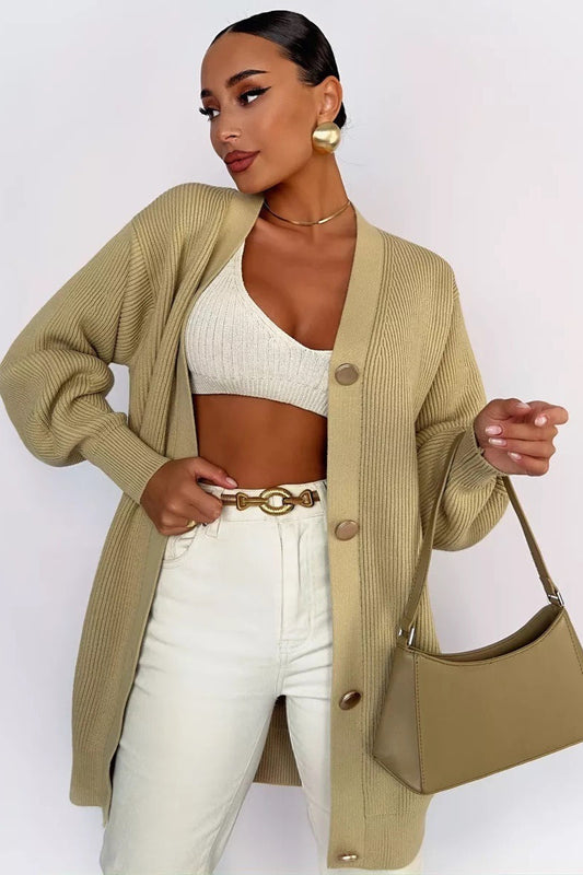 Color Relaxed Knit Cardigan